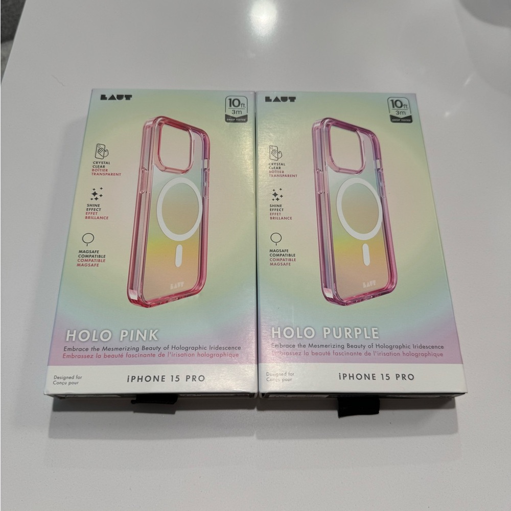 x2 LAUT Holo Phone Cases for iPhone 15 Pro